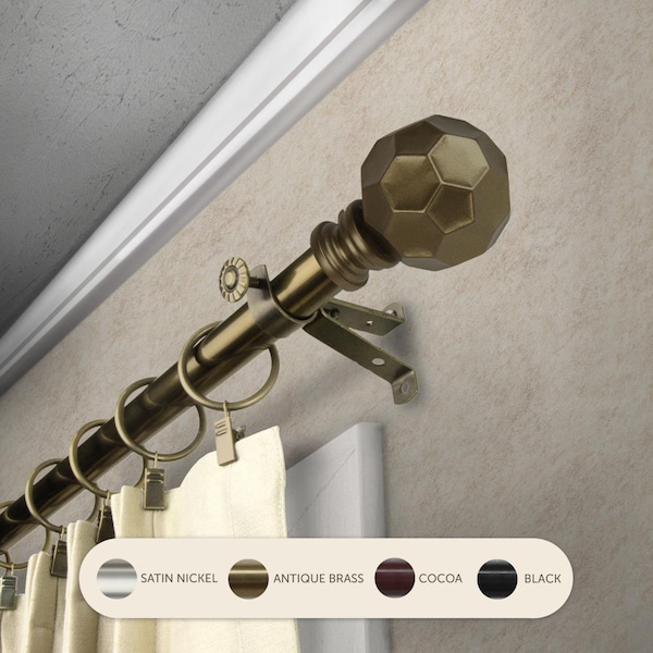 Kd 0.8125 in. Remi Curtain Rod with 120 to 170 in. Extension, Antique Brass KD3728562 - main